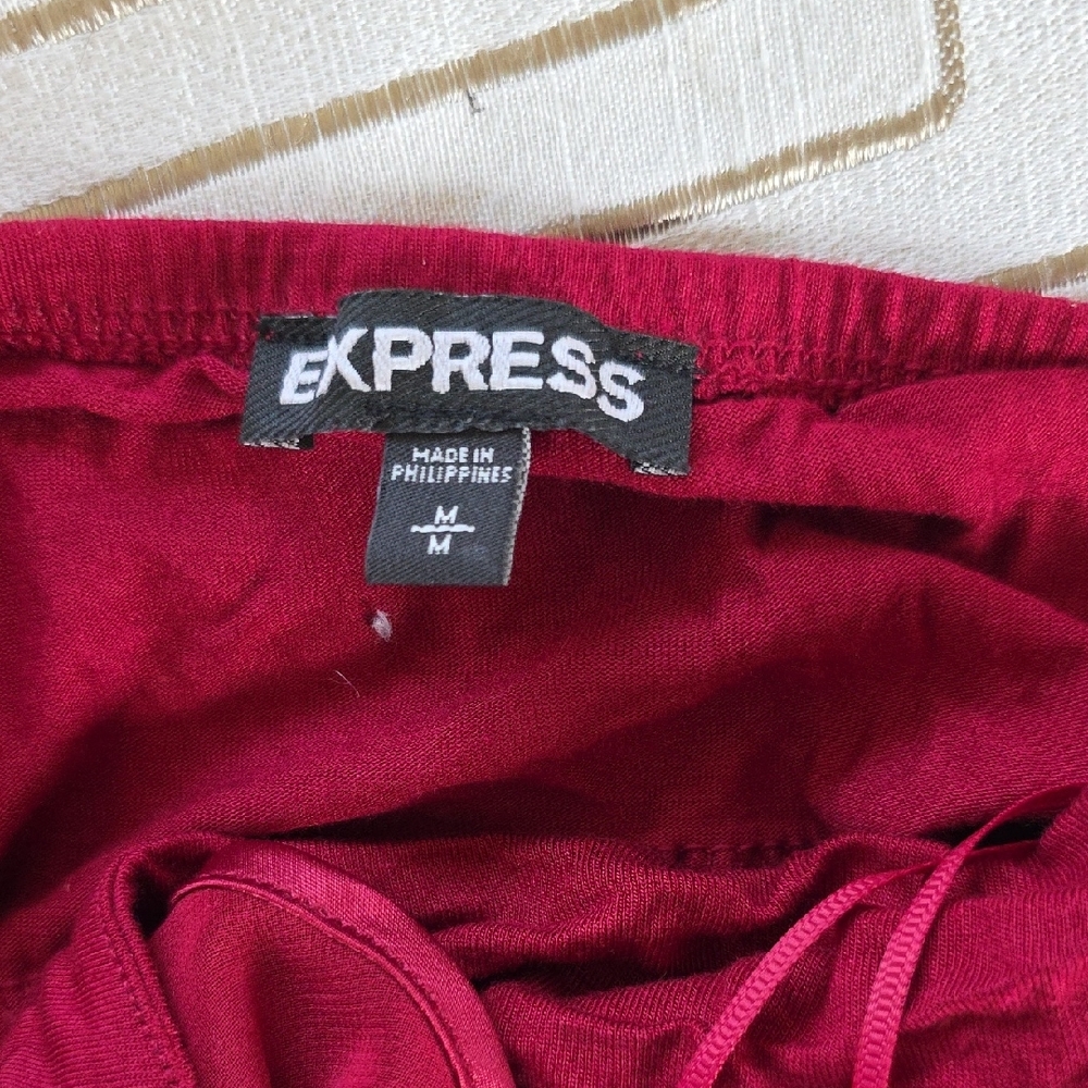 Express Red Ruffled Backless Tank Top - Picture 2 of 5